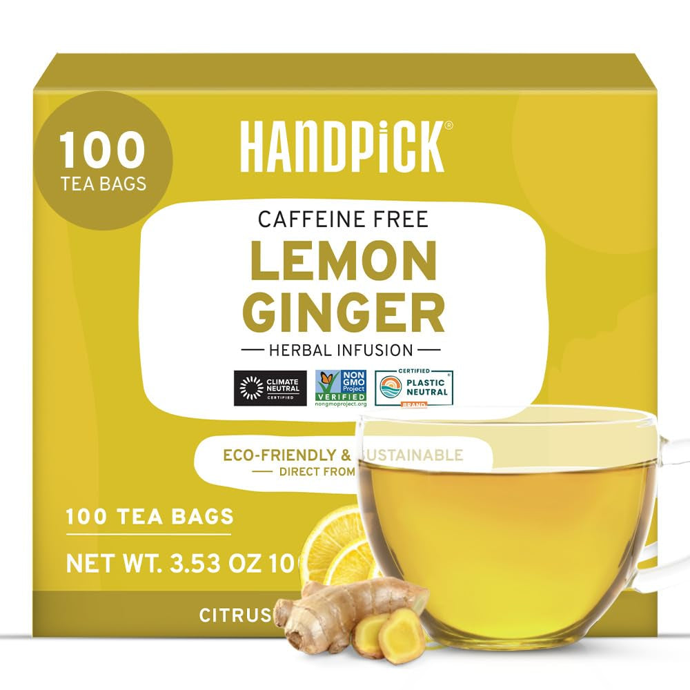 HANDPICK, pliculețe de ceai verde - 25 bucăți | 100% frunze de ceai verde pur din Himalaya, India | Plicuțe de ceai verde ecologice, preparare la cald sau rece