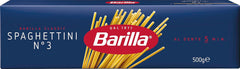 Makaron Barilla Klasyczne Spaghettini nr. 3 wysokiej jakości pszenica durum, zawsze al dente (1 x 500 g)
