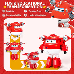 Auldey EU740283 Super Wings Figurka transformatora JETT Supercharge 12 cm, kolorowe figurki Naty Shop