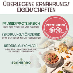 Paste organice Trivelline N.47 - 500g cu făină de spelta, făină de linte și făină de quinoa – Bogate în proteine, sursă de fibre și proteine