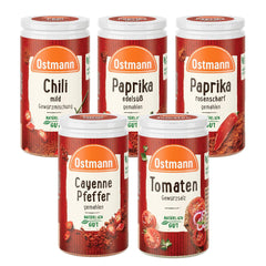 Ostmann Gewürze - gefülltes Gewürzregal mit 21 Gewürzdosen | Ustaw aus Gewurze, Kräuter, Gewürzmischungen | zum Aufhängen | dla Schranktur | Zjada: 1 Stuck