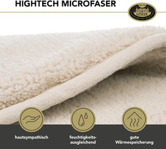 Gözze - Miękki kocyk Cloud, imitacja skóry owczej, 100% poliester (mikrofibra), 150 x 200 cm - Camel Pościele i kołdry Naty Shop