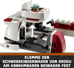 LEGO Star Wars Ucieczka ze ścigaczem BARC, zestaw Mandalorian, zabawkowy rower z wózkiem bocznym, figurki Kellerana Beqa i Grogu, prezent dla chłopców i dziewcząt od 8 lat 75378 Zestawy konstrukcyjne Beuche den LEGO-Store