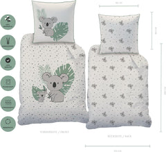Set de lenjerie de pat pentru copii, Koala sau Unicorn, 100% bumbac Lenjerie de pat - copii Naty Shop