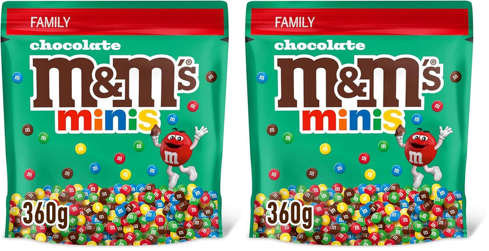 M&M's Chocolate Minis, Czekolada, 1 x 324g, Soczewica Czekoladowa (324g) (2 sztuki w opakowaniu)