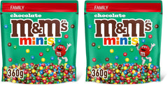 M&M's Chocolate Minis, Czekolada, 1 x 324g, Soczewica Czekoladowa (324g) (2 sztuki w opakowaniu)