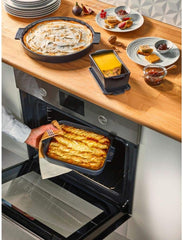 Peugeot Appolia Rechteckige Auflaufform Mit Griffen, Keramik, Schiefer / Grau, 7,2X31X21,7 Cm, Fassungsvermögen: Ca. 2 L, 60060 Formy i blachy do pieczenia Naty Shop