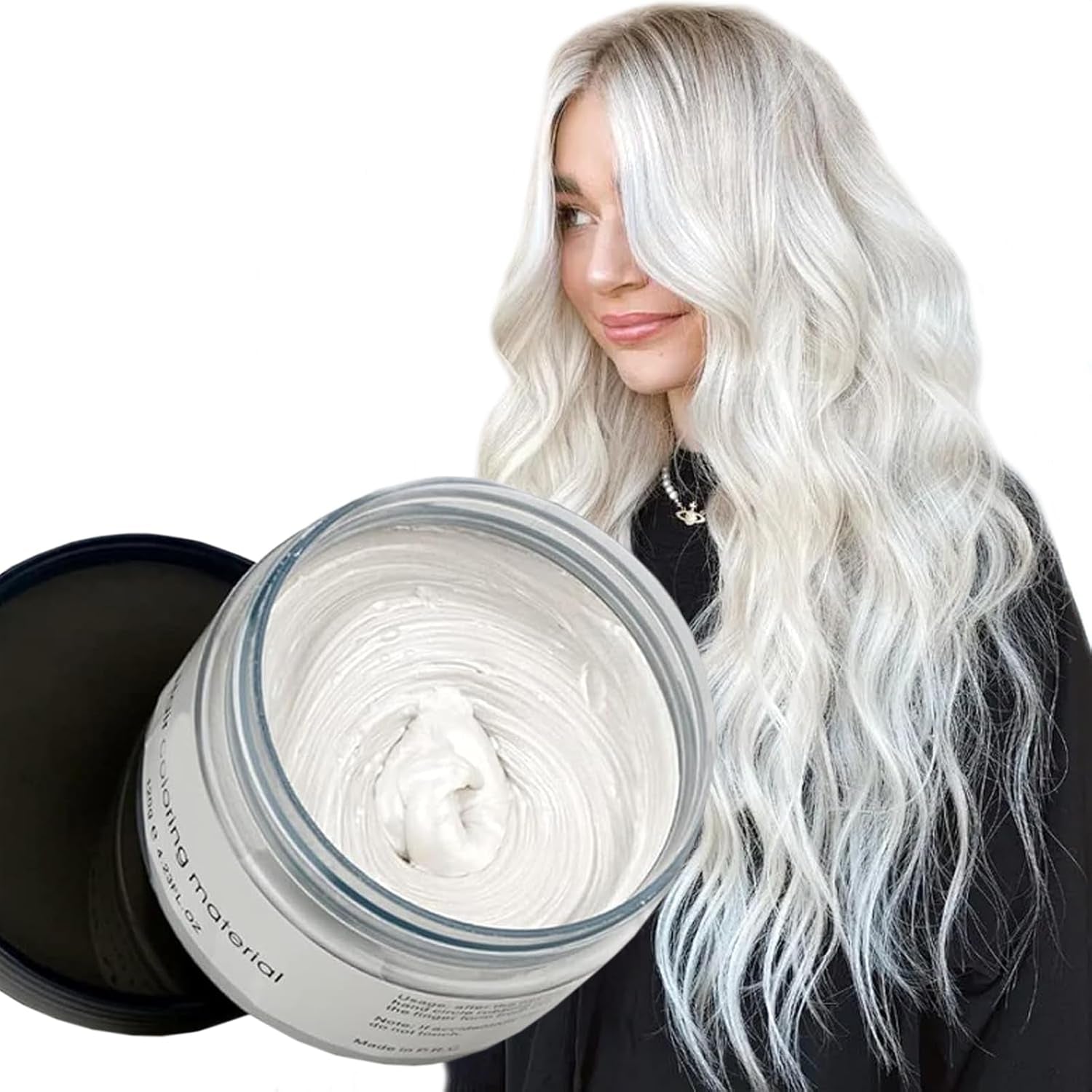 Culoarea părului Ceară de păr Vopsea de păr instantanee De unică folosință Noroi de păr Natural Hairstyle Cream Unisex Temporar Modelare Compound Pomadă Gri Vopsea pentru par Naty Shop Alb