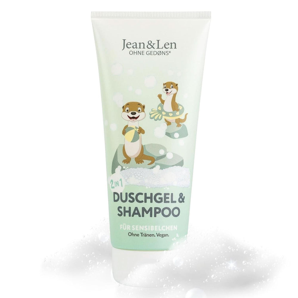 Jean & Len 2 in1, Gel de duș și șampon pentru copii sensibili, 200 ml Duș și baie Naty Shop