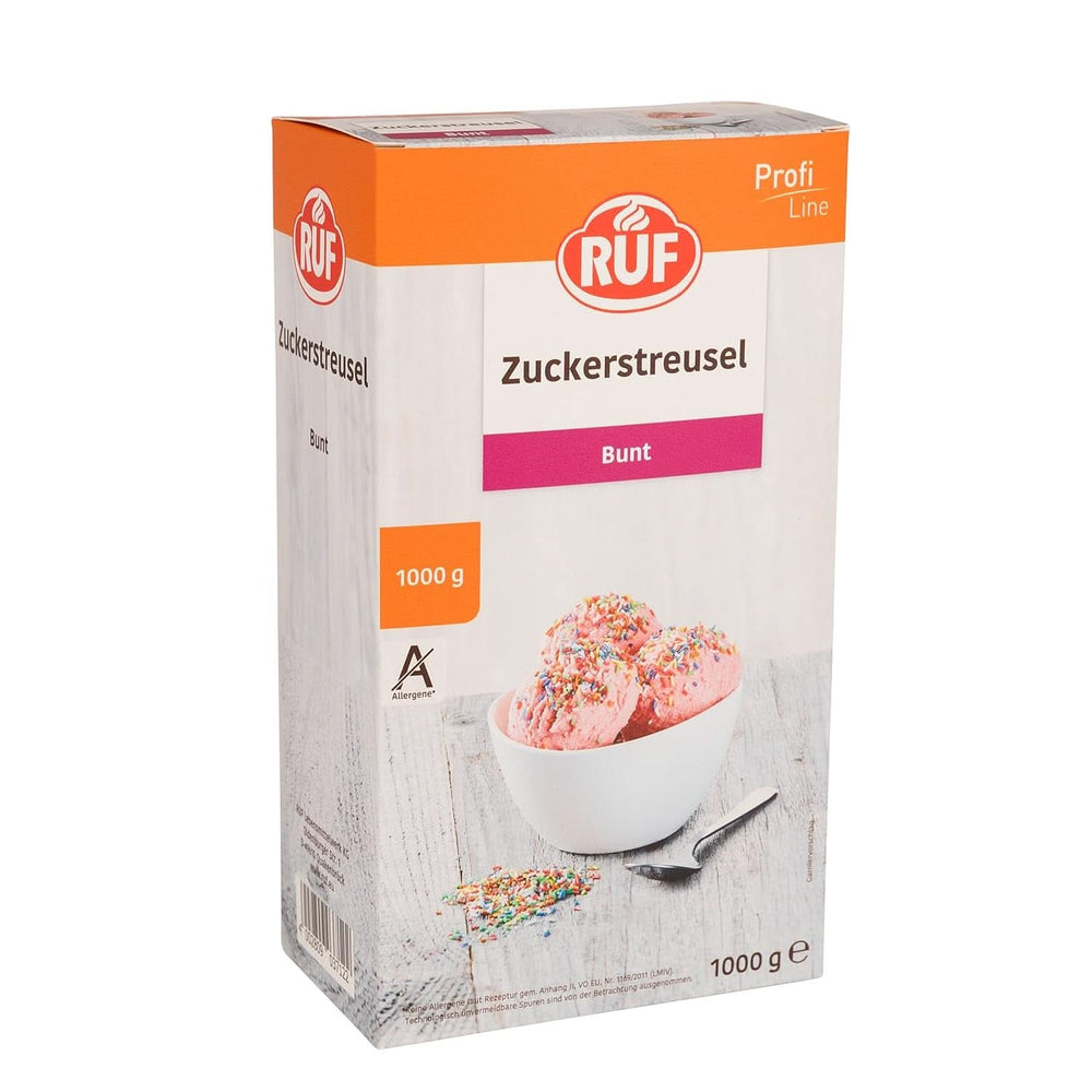 RUF Posypka z kolorowego cukru w kolorach tęczy 1 kilogram Sprinkles Naty Shop Cukierki wielokolorowe