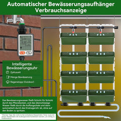Hängende Vertikale Wand Pflanze, Vertikale Pflanzenwand Balkonbar Pflanzenwand Indoor mit Smart-Timer i Wasserpumpe Blumentopf Wand für Hof Garten Balkon Home Decor