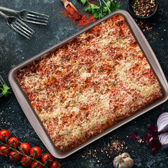 Relaxdays blacha do pieczenia, nieprzywierająca, 4 litry, stal węglowa, brązowa Formy i blachy do pieczenia Naty Shop