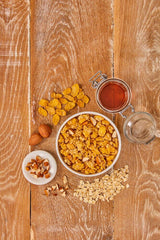 Dr. Oetker Vitalis Crunchy Flakes: Chrupiące musli z płatkami kukurydzianymi i kawałkami migdałów, opakowanie 5 szt. (5 x 600g)