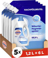 Sagrotan Detergent do higieny prania Sky Fresh Refill - działanie dezynfekujące, dla higienicznie czystego i świeżego prania Detergenty do prania Naty Shop Zestaw 5 x 1,2 litra