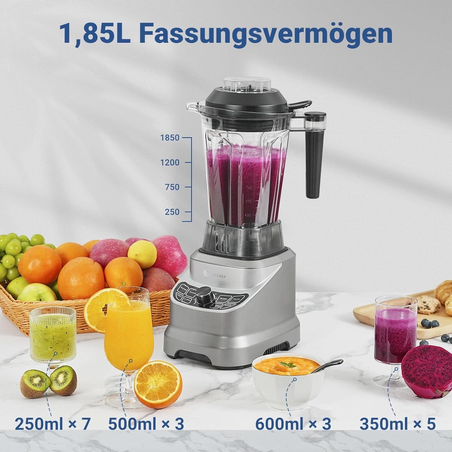 AMZ BOSS Professional Blender cu 8 viteze reglabile | Mixer de 1800W Mama si Copilul Naty Shop