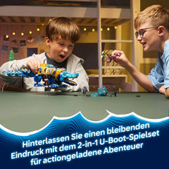 LEGO DREAMZzz 2in1 Krokodil-U-Boot - Spielzeug verwandelbar in Adler-U-Boot - inkl. 3 Minifiguren, 2 Spinnen und Einer sammelbaren blauen Schatz-Kreatur - Geschenk für Jungen ab 8 Jahren - 71512