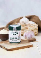 Fuchs Gewürze - Czosnek granulowany - würzig-zwiebliger Geschmack für Tzatziki, Knoblauchbutter oder Gemüsegerichte - naturalne składniki - 85 g w wiederverwendbarer, recyclebarer Dawka