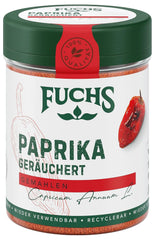Fuchs Gewürze - Paprika geräuchert gemahlen - rauchiger Gesmack für BBQ, Gulasch oder Tofu - naturalne Składniki - 60 g w wiederverwendbarer, recyclebarer Dawka