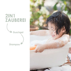 Jean & Len 2 in1, Gel de duș și șampon pentru copii sensibili, 200 ml Duș și baie Naty Shop