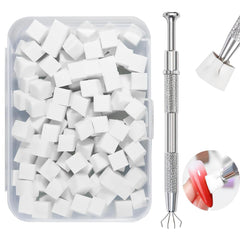 Nagelkunst Schwammpinsel,100 Stück Nail Art Schwämme Mit Metallgreifer,Nagels Zubehör Sponge,Nagel Pinsel,Maniküre Zubehör Für Nägel,Um Eine Vielzahl Von Gradient Nail Art Patterns Zu Erstellen
