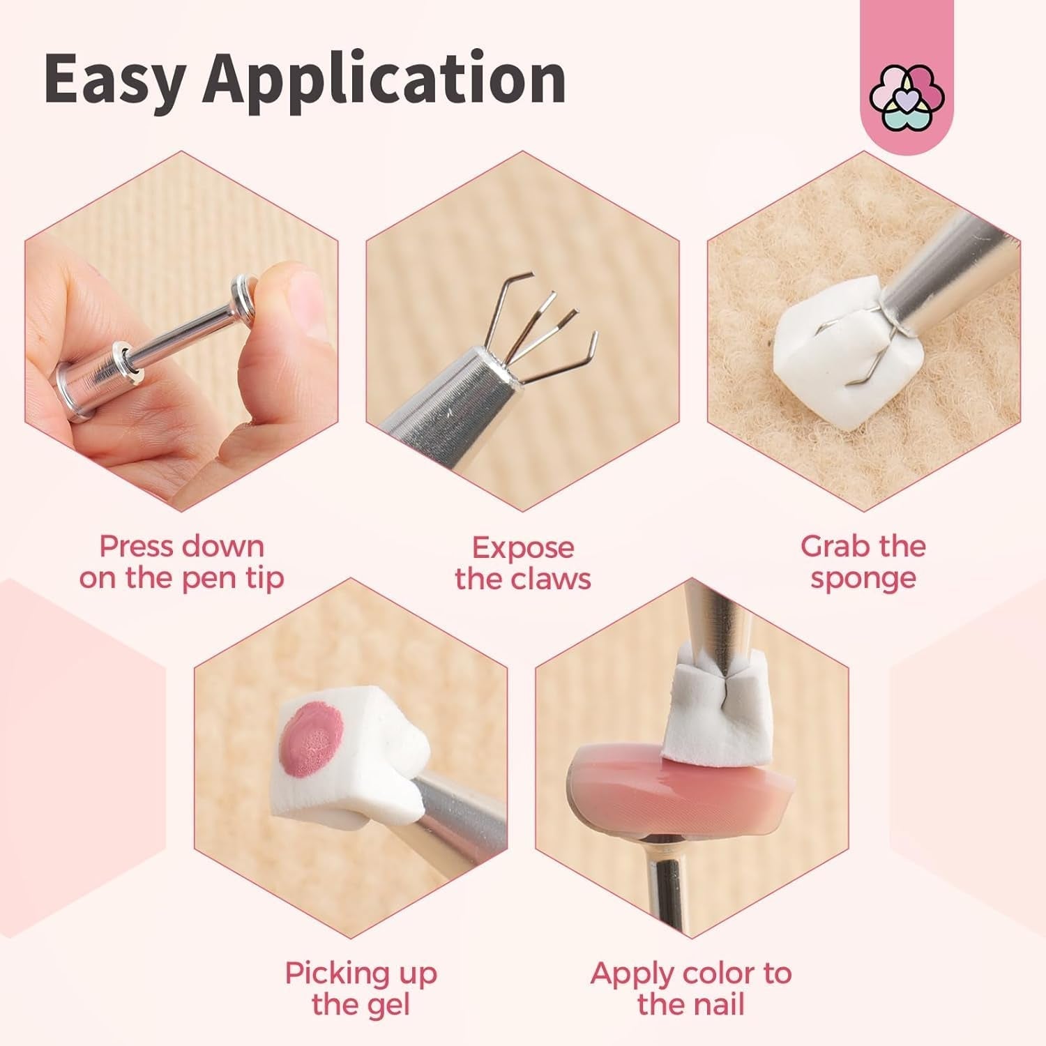 125 Nail Art Schwämme Und 4 Krallen Nail Sponge Metallgreifer Für Ombre Und Gradient Nageldesign, Nagelkunst-Schwamm Pinsel, Maniküre Zubehör Für Nägel, Nail Art Schwämme Für Babyboomer Effekte DIY