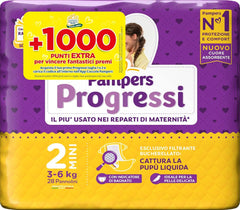 Pampers Progressi Mini, rozmiar 2 (3-6 kg), 28 pieluszek dla mamy i dziecka Naty Shop