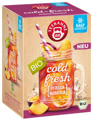 Teekanne Cold & Fresh BIO 4Er Mix - Cu noile sortimente lămâie-mentă, piersică-maracuja, portocală-rozmarin, grapefruit-mentă-ghimbir (4 X 45G)