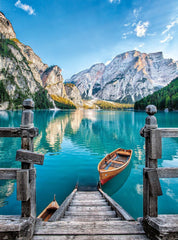 Clementoni 35039 Braies Lake - Puzzle 500 piese de la 9 ani, Puzzle colorat pentru adulți cu culori îndrăznețe, Joc de îndemânare pentru întreaga familie, Idee frumoasă de cadou Puzzle Naty Shop