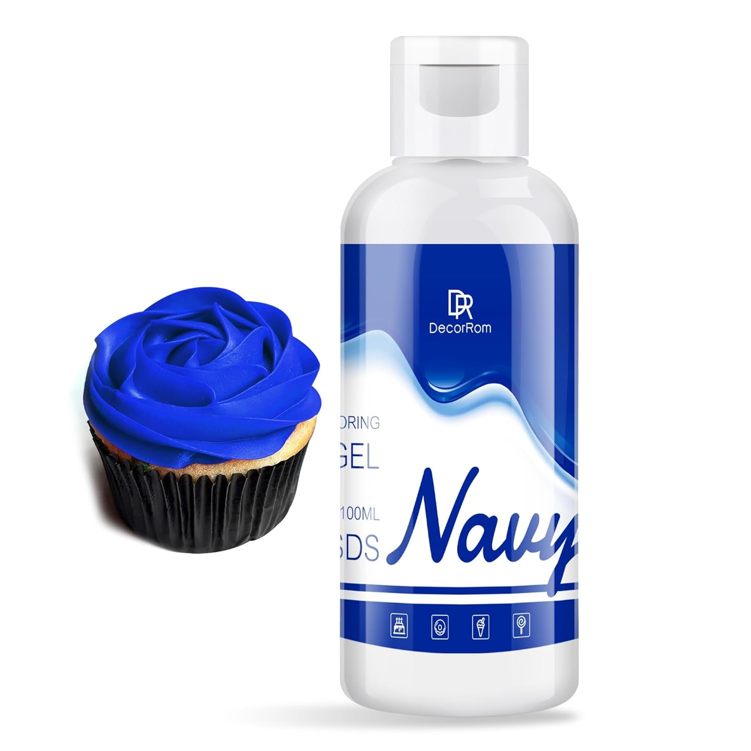 Colorant alimentar gel - 120 g coloranți alimentari concentrați pentru decorarea torturilor, copt, fursecuri, macaroane - Colorant alimentar fără zahăr pentru băuturi, decorarea torturilor, slime DIY, ou de Paște (alb)