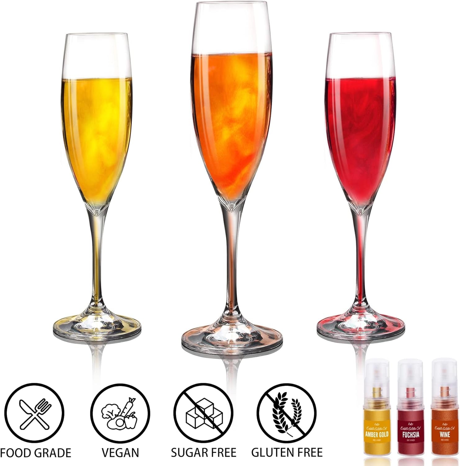 Spray cu sclipici comestibil - 22G sclipici alimentar, pudră cu sclipici comestibilă pentru băuturi, decorațiuni tort, macaroane - pudră cu sclipici colorant alimentar, sclipici comestibil pentru cocktailuri, brioșe (roz)