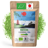 ORIGEENS BIO MATCHA CEREMONIAL GRADE „SHIKA” - Ceai japonez organic, provenit din Shizuoka - Matcha Latte/Usucha - Pliculeț de reumplere de 30 g - Ceai verde Matcha pulbere organic de calitate ceremonială