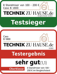 CASO B 1800 Powerblender-Set - Mikser stojący, 28 000 U/Min, Glasbehälter 1,75 L, Inkl. Trinkflasche Und Zerkleiner, Mixer Testsieger Mit Sehr Gut, Edelstahl Naty Shop