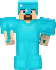 Heroes of Goo Jit Zu - figură Minecraft extensibilă - Steve cu armură și sabie de diamant, umplutură Goo super elastică cu element de diamant ascuns în interior, extensibilă până la trei ori dimensiunea Action figures Naty Shop Steve
