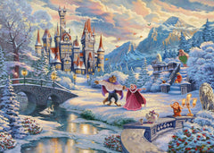 Schmidt Spiele 59671 Thomas Kinkade, Disney, Piękna i Bestia, Magiczny zimowy wieczór, układanka 1000 elementów Puzzle Naty Shop