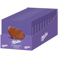 Milka I love Milka Hearts – Rozpływająca się w ustach czekolada z mleka alpejskiego i delikatnymi leśnymi orzechami laskowymi – 10 x 130g