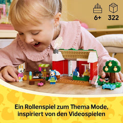 LEGO Animal Crossing Tailoring Sisters Kreatywny zestaw do odgrywania ról, prezent dla dziewcząt, chłopców i fanów gier wideo w wieku od 6 lat, zestaw przygodowy 77055 Zestawy do budowania Besuche w sklepie LEGO