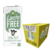 Arla LactoFREE Laktosefreie Haltbare Milch 1,5% Fett | 10 x 1L | echter Milchgeschmack, weniger süß | bogaty w wapń i witaminę B12
