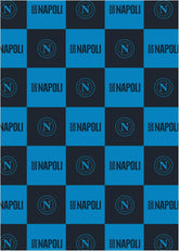 SSC Napoli, miękki koc z logo, ciepły koc na sofę i łóżko, rozmiar 150 X 210 cm, miękki w dotyku, jasnoniebieski, produkt oficjalny Hermet Łóżka i Koce Jasnoniebieski 150X210