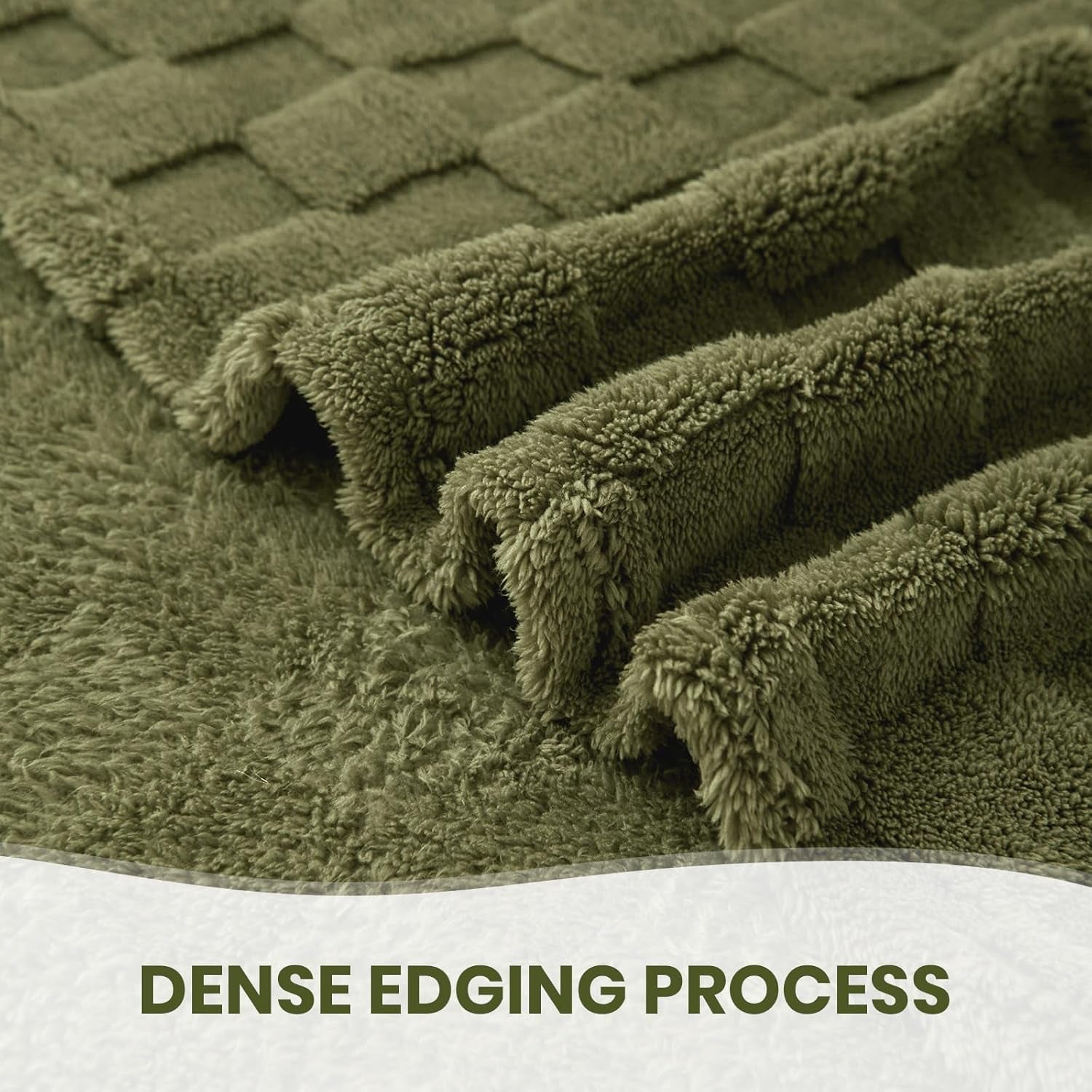 Good Nite Cosy pătură Fluffy Couch Throw pătură Fleece Bedspread Cosy Soft Checked Green pătură primăvară vară toamnă iarnă patru anotimpuri (150X200Cm Olive Green) Paturi si Cuverturi Good Nite