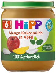 HiPP Organiczne mleko kokosowe z mango i jabłka, 6 opakowań (6 x 160 g)