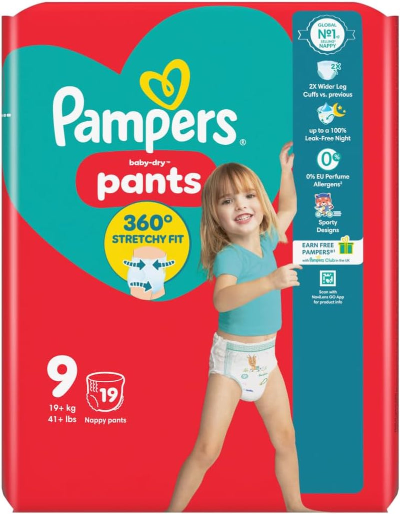 Pieluchy Pampers Pants Pull-On, rozmiar 9 Giant Extra, 19 sztuk