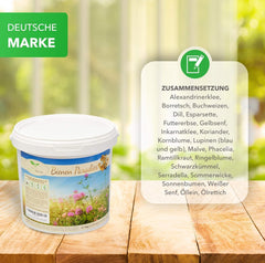 Mieszanka nasion kwiatów Magic of Nature - Bee Paradise - 1 kg - Łatwy w użyciu - Kwitnące pastwisko dla pszczół - Wskazówki dotyczące siewu - Na 300 do 500 m²