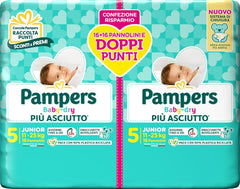 Pieluchy Pampers Baby Dry Junior DWCT, opakowanie podwójne, rozmiar 5 (11-25 kg), 32 pieluszki
