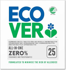 Ecover ZERO All-In-One, kapsułki do zmywarki (25 tabletek/500 gramów) Detergenty kuchenne Naty Shop