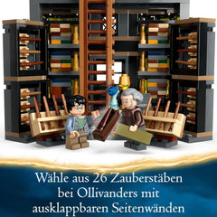 LEGO Harry Potter Ollivanders i kostiumy Madam Malkin, Krainy Ulicy Pokątnej, Zestaw dla dzieci, Zabawki czarodziejskie, Fantazyjne prezenty dla dziewcząt, chłopców i fanów od 8 lat 76439 Zestawy do budowania Besuche w sklepie LEGO