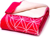 Glart wygodny koc Kwiat Życia Różowy-Ecru XL, 150X200 cm, wyjątkowo puszysty jako koc na sofę koc na sofę, koc do jogi koc życiowy, pluszowy narzuta na sofę Łóżka i koce Glart Różowo-Ecru 150X200Cm