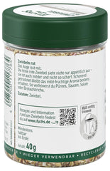 Fuchs Gewürze - Zwiebel rot geschnitten - Gewürz für Pürees, Salad oder Brotaufstriche - naturalne składniki - 40 g w wiederverwendbarer, recyclebarer Dawka