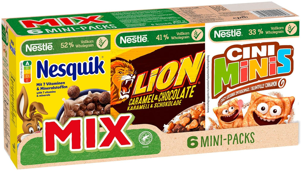 Mini saszetki płatków Nestlé Mix, 6 sztuk, 1 opakowanie (1x200g do 4x30g, 2x40g)