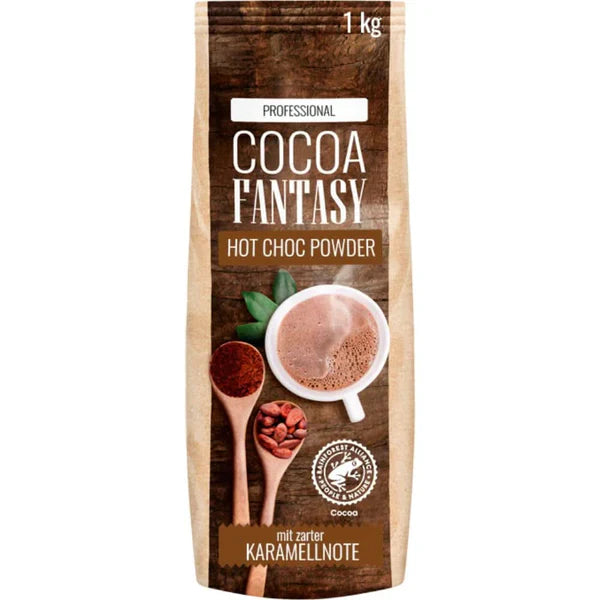 Cocoa Fantasy Hot Choc Powder, 1 kg proszku kakaowego do gorącej czekolady, zawartość kakao 15%.