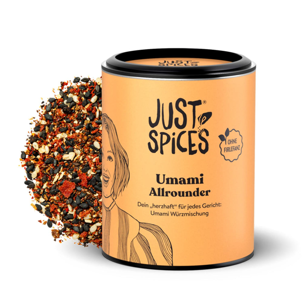 Just Spices Umami Allrounder I Soßen, Fleisch, Gemüse & mehr herzhaft würzen I Gewürzdose, 55 g